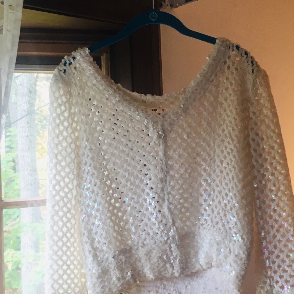 Vintage Long Sleeve Sequined Sweater/shirt